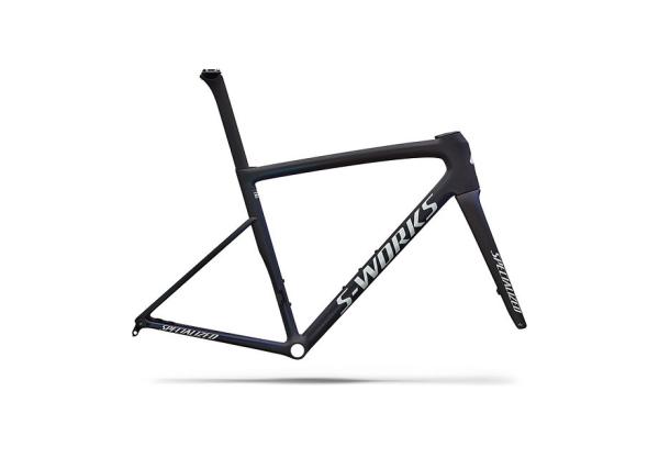 Specialized S-Works Tarmac SL8 Frameset - FACT 12r Carbon SATIN CARBON / CYAN TO BLUE VIAVI PEARL FRONT EDGE FADE / METALLIC WHITE SILVER 49