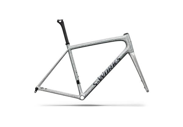 Specialized S-Works Aethos 2 Frameset - FACT 12r Carbon GLOSS SILVER BLURRED IMPASTO / BLACK PEARL 49