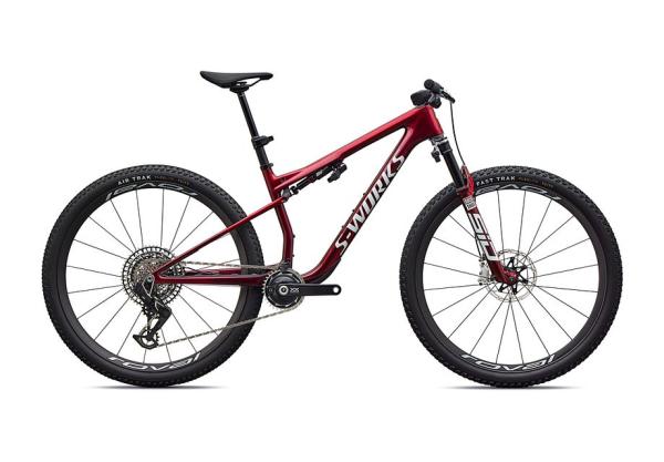 Specialized S-Works Epic 9 GLOSS RED TINT OVER RED REFLEX PEARL EDGE FADE / METALLIC WHITE SILVER S