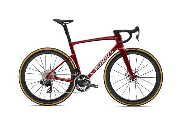 Specialized S-Works Tarmac SL9 - SRAM RED AXS GLOSS RUBY METALLIC / WHITE SILVER METALLIC 49