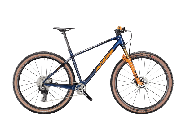 KTM MYROON EXONIC TRANSPARENT BLUE ON CARBON (ORANGE+BLACK) L/48